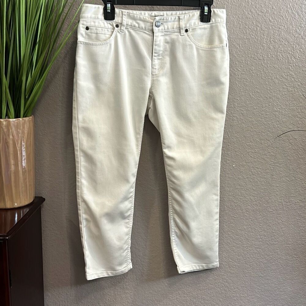 B6/5 J.Jill White denim cropped jeans, size 6